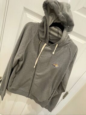 Quinnipiac Bobcats Vantage Women’s Fleece Moto Jacket Gray XL